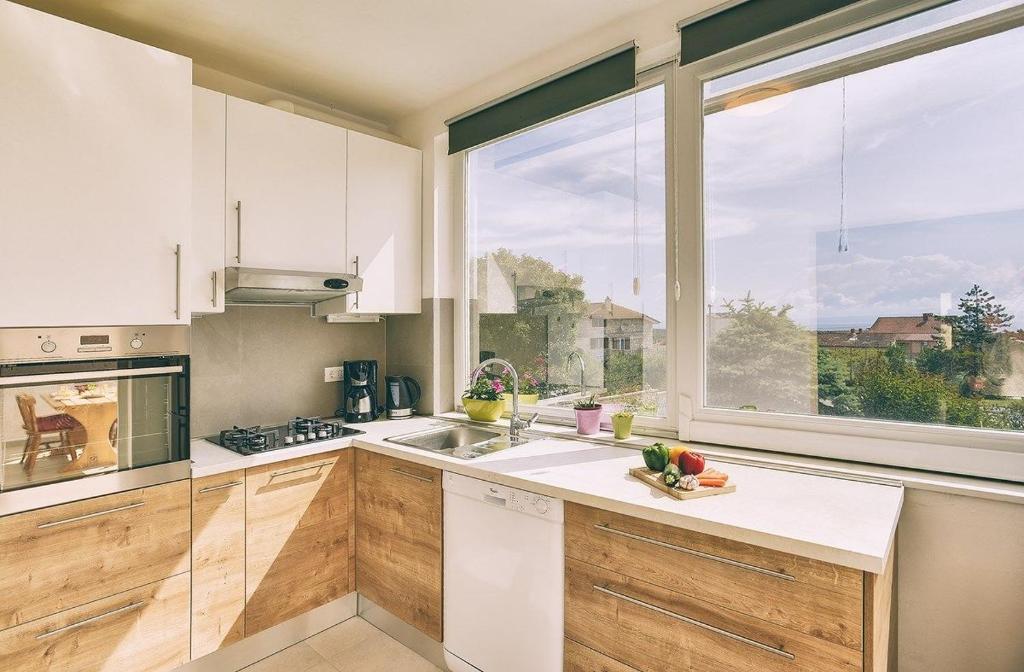 Dapur atau dapur kecil di Apartments Lidija