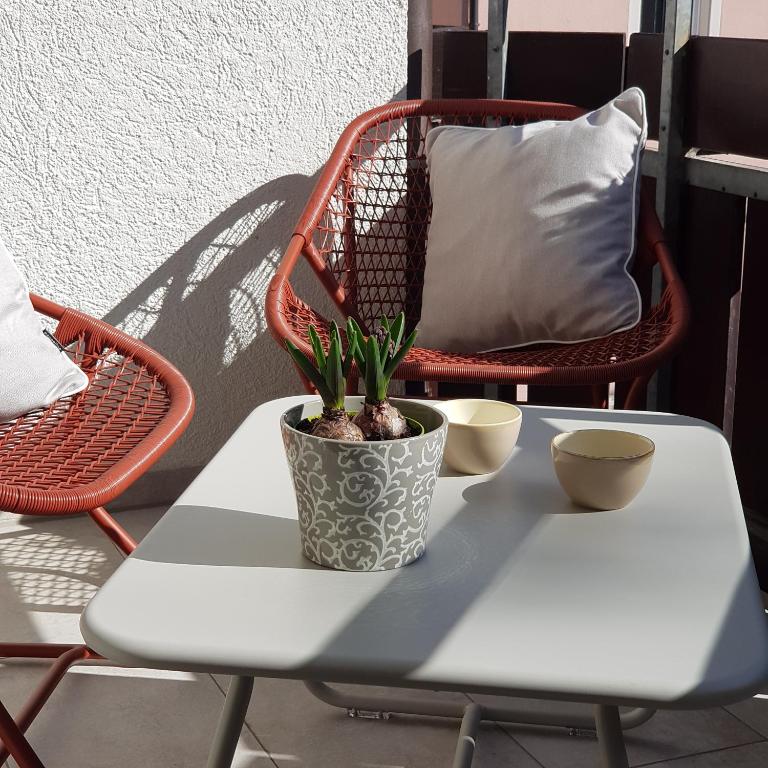 Posezení v ubytování City-Appartment schick, Einzelgarage inkl