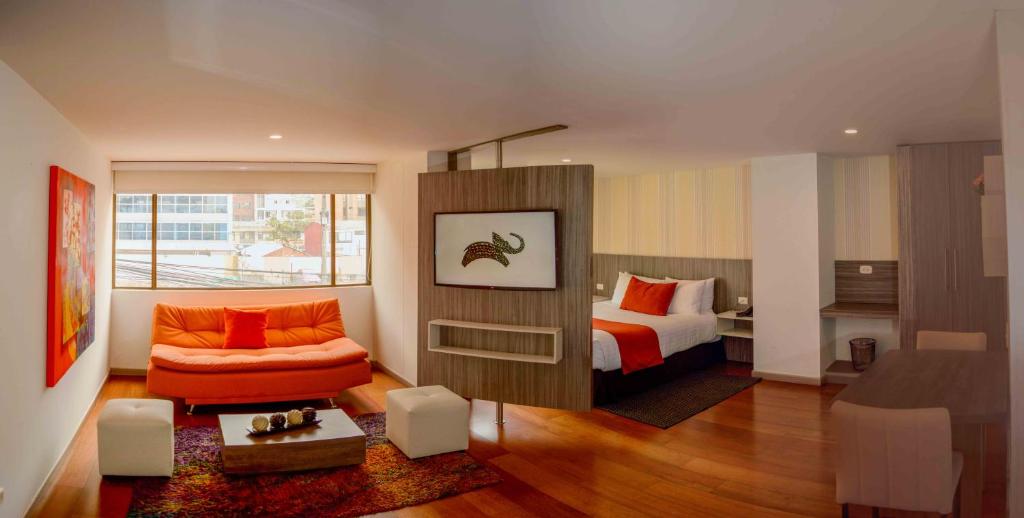 Postel nebo postele na pokoji v ubytování Hotel Confort 80 Zona Rosa