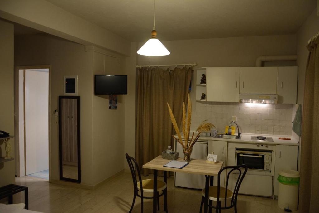 Kuchyň nebo kuchyňský kout v ubytování Thalis Rooms