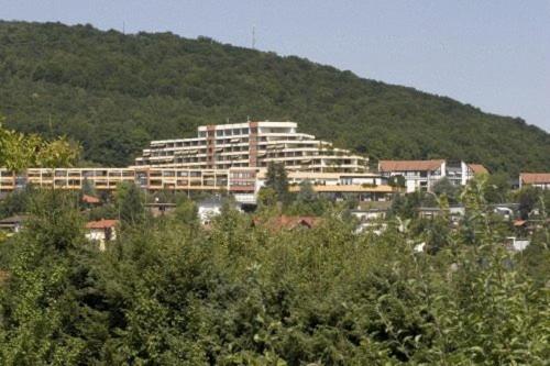 ein großes Gebäude auf einem Berg in der Unterkunft Seniorenresidenz Parkwohnstift Bad Kissingen in Bad Kissingen