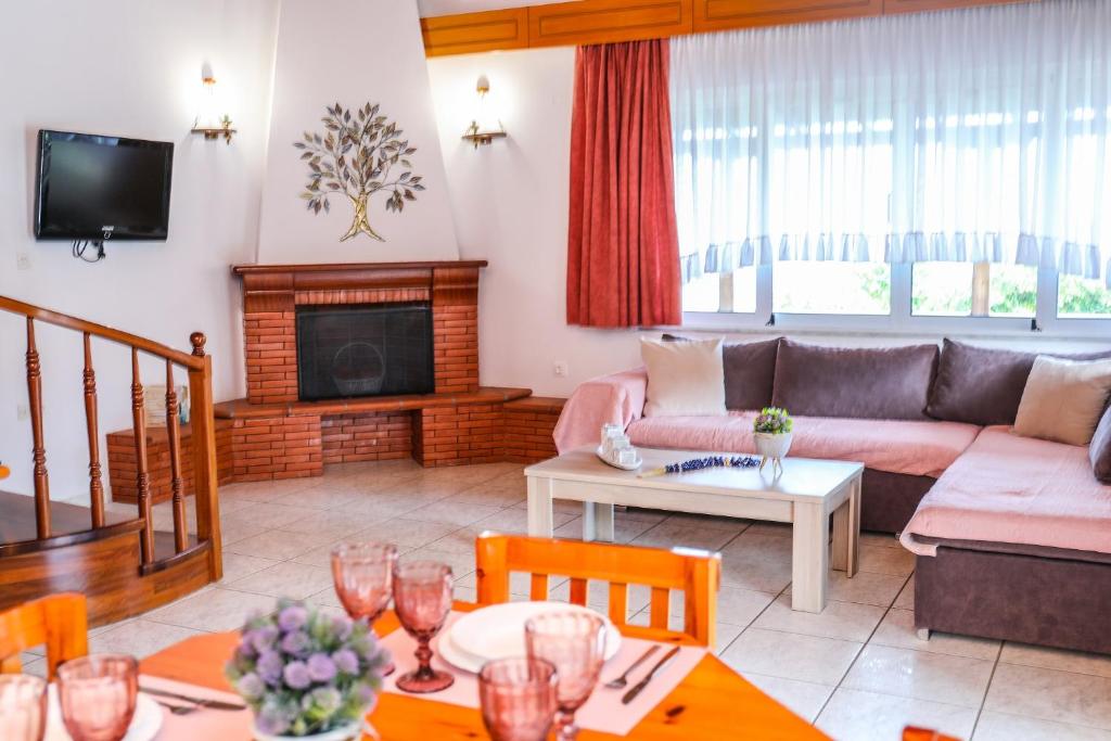 Coin salon dans l'établissement VILLA MITZELOS
