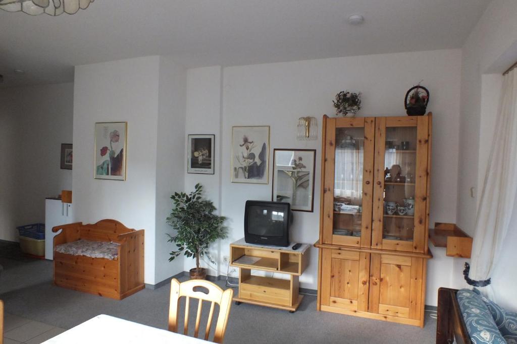 Televízia a/alebo spoločenská miestnosť v ubytovaní Appartements Central