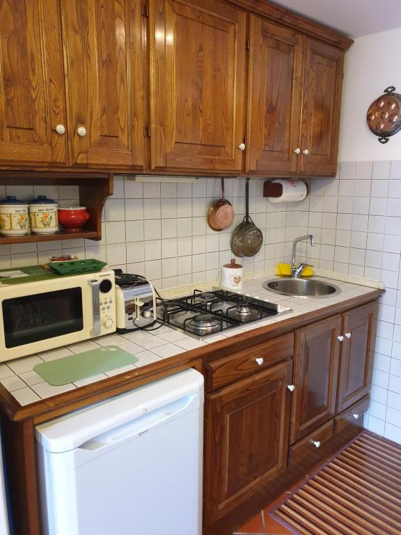 Kuchyň nebo kuchyňský kout v ubytování Lo chalet Biancaneve