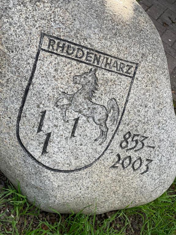 a rock with a picture of a horse on it at Fernweh Harz in Seesen