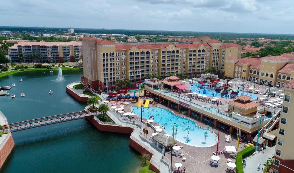 an aerial view of a resort with a swimming pool at Beautiful Condo Near Disney World in Orlando