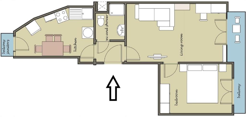 An apartment for 2-4 friends.