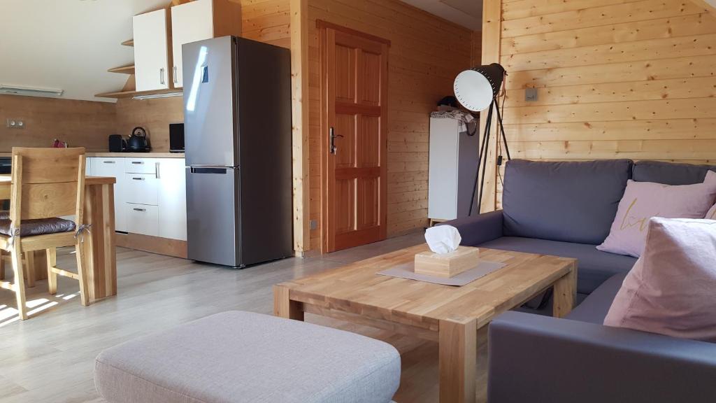 Kuchyň nebo kuchyňský kout v ubytování Apartmány Plešivec