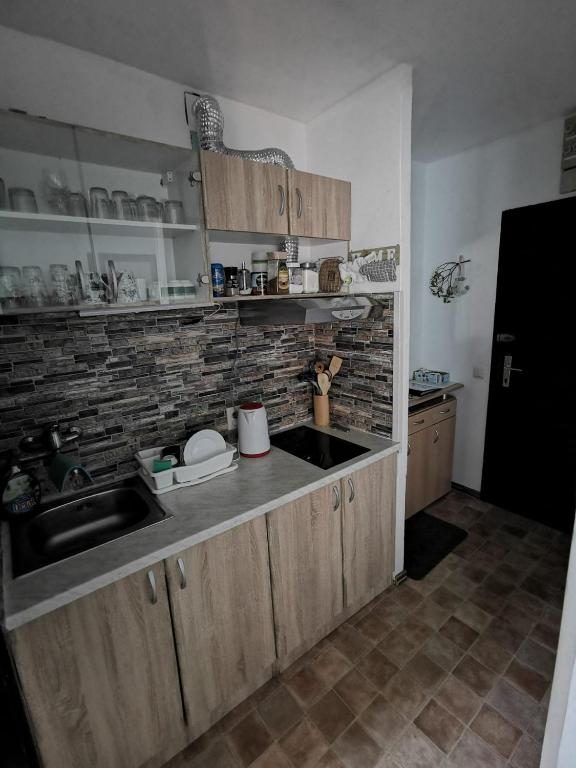 Kuchyň nebo kuchyňský kout v ubytování Apartman Daly