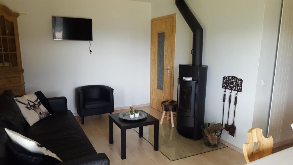 Ruang duduk di Gentianes COSY & MOUNTAIN apartments