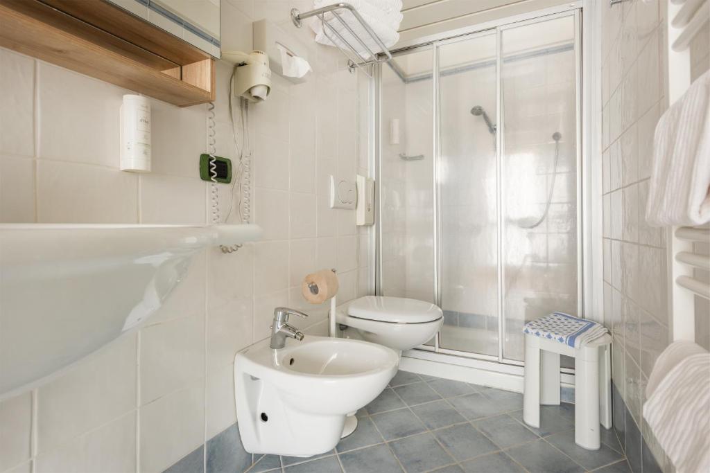 Koupelna v ubytování Hotel Lucia