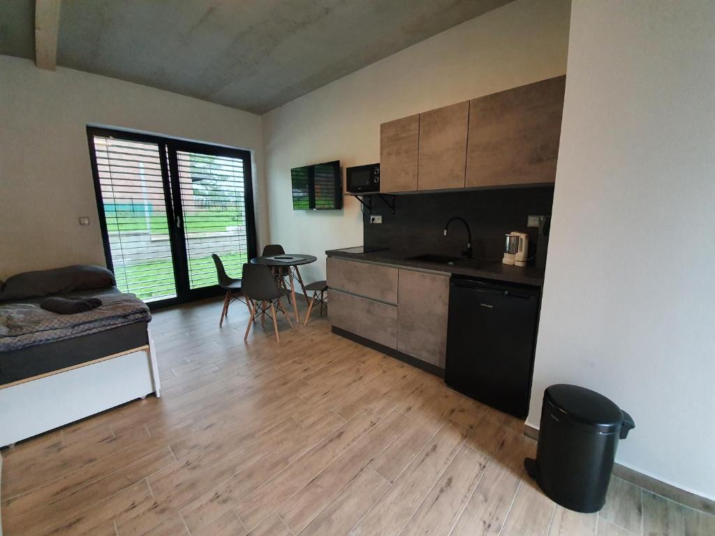 Kuchyň nebo kuchyňský kout v ubytování Moderní byt v Relax Vila Lipno u pláže Windy Point