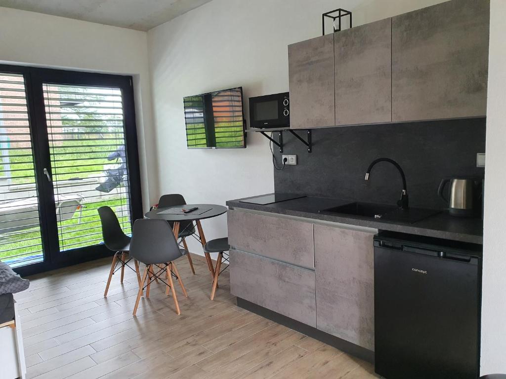 Kuchyň nebo kuchyňský kout v ubytování Moderní byt v Relax Vila Lipno u pláže Windy Point