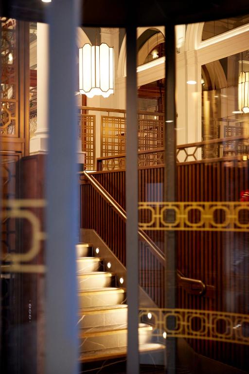 a view of a staircase in a building at The Parkgate Hotel in Cardiff