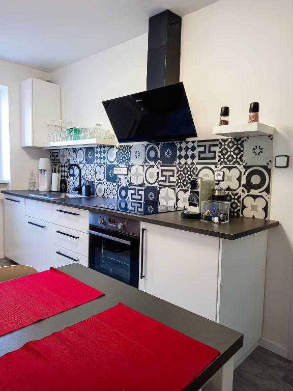 Kuchyň nebo kuchyňský kout v ubytování Apartmán u Vítka