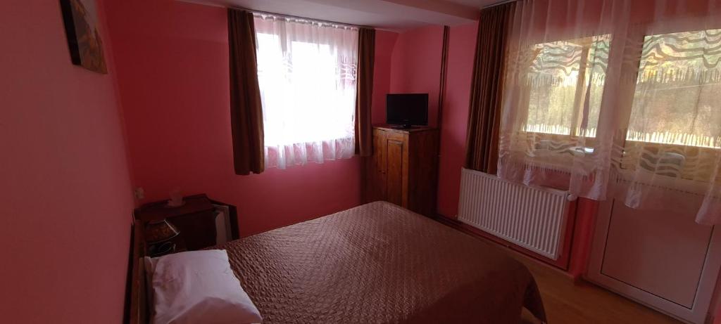Postel nebo postele na pokoji v ubytování Pensiunea Aurora - Great Hostel Voineasa