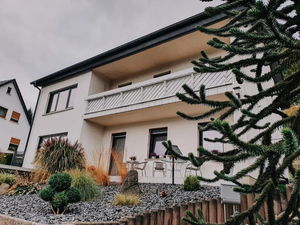 una casa con un albero di Natale davanti di Waldblick Herborn a Herborn