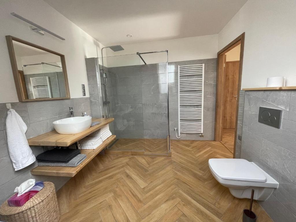 Koupelna v ubytování Koliko apartman