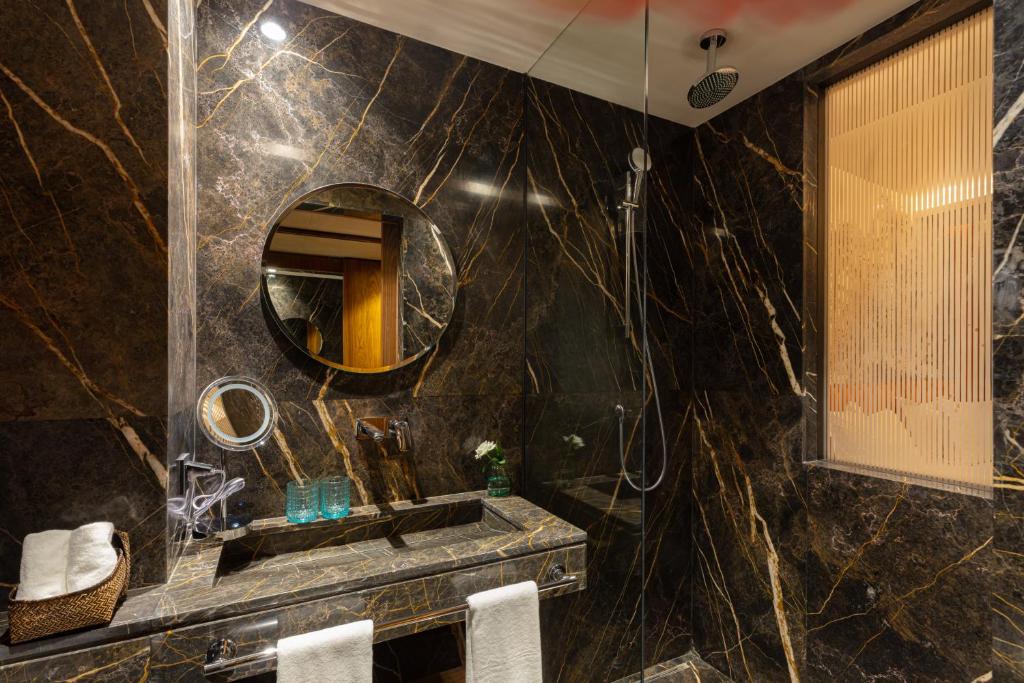 Koupelna v ubytování Hotel Jadali & Spa