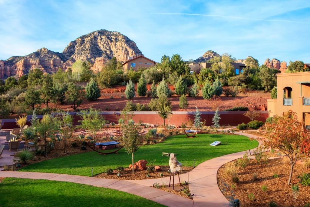 a view of a park with mountains in the background at The Wilde Resort and Spa in Sedona