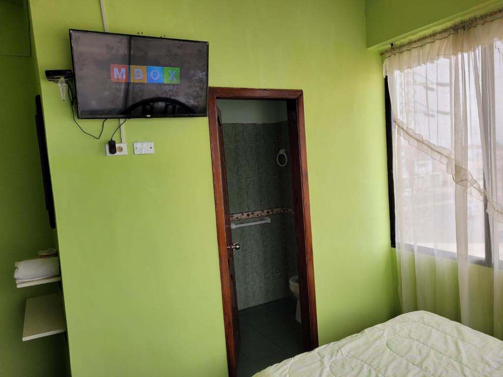 TV a/nebo společenská místnost v ubytování Hostal Haziel