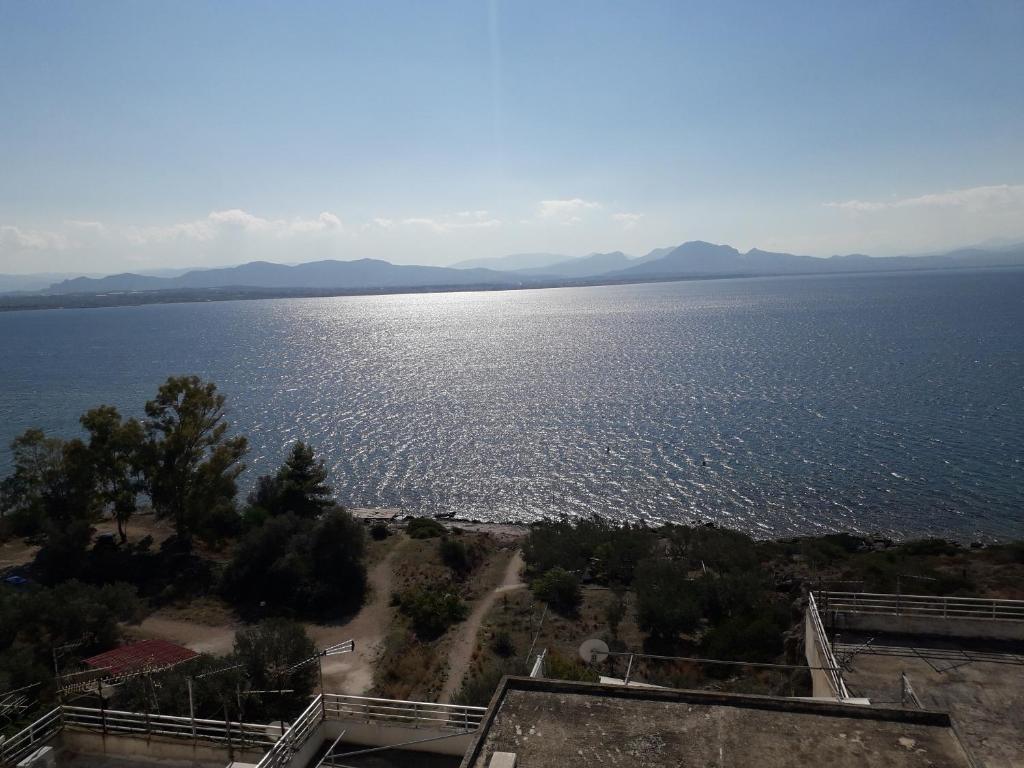 a view of a large body of water at Panoramic View Atlas Loutraki in Loutraki