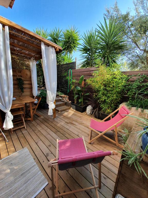 Zahrada ubytování Une Nuit à Bali - Appartement cocooning