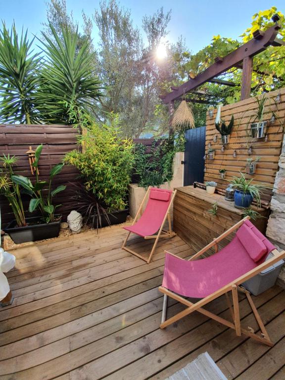 Zahrada ubytování Une Nuit à Bali - Appartement cocooning