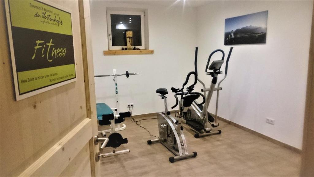 Fitness centrum a/nebo fitness zařízení v ubytování Bio & Reiterhof der Veitenhof