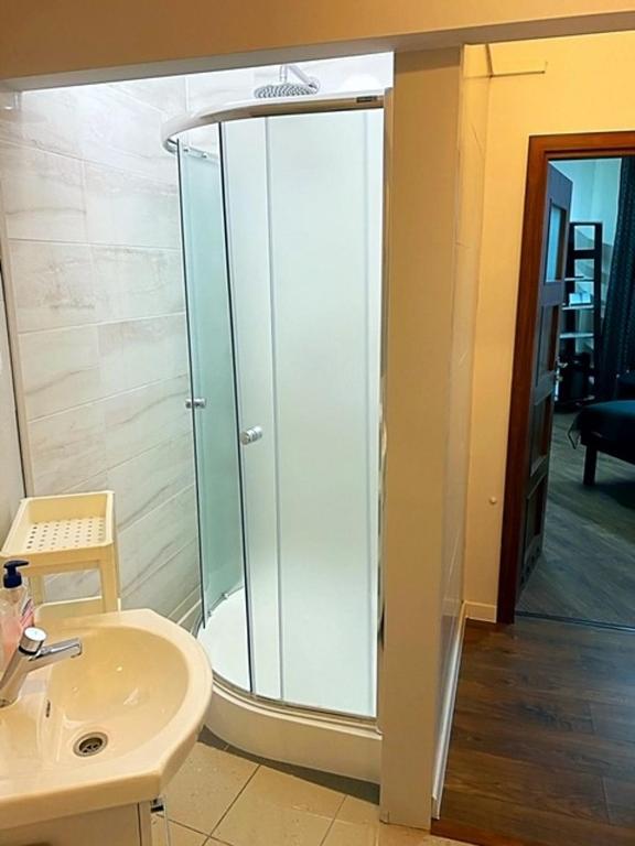 Kúpeľňa v ubytovaní Pokoje Duchówka