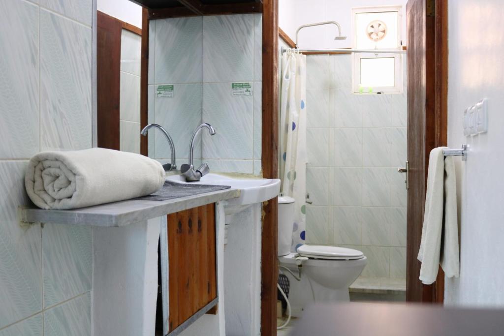 łazienka z umywalką i toaletą w obiekcie VALUE PLACE w mieście Wadi Musa