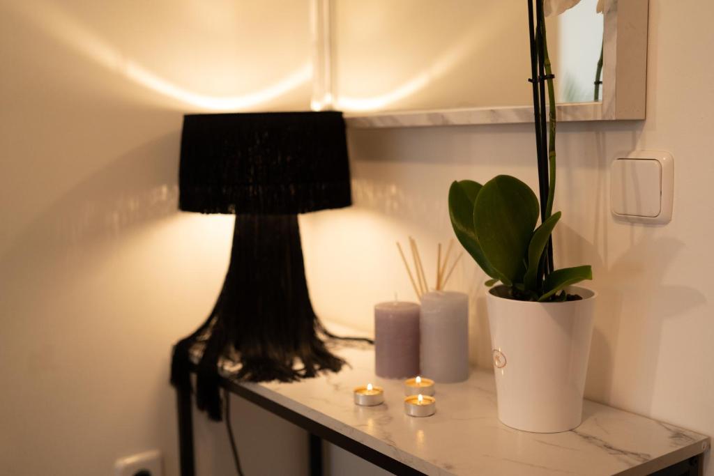 Televízia a/alebo spoločenská miestnosť v ubytovaní Apartment Black Level, 30m playa, Pool, Wifi