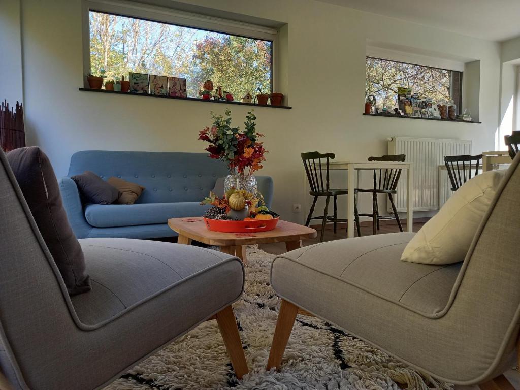 Posezení v ubytování B&B Les Lits de Nohaipré