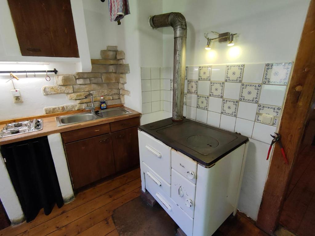 Küche/Küchenzeile in der Unterkunft Gemütliche Ferienwohnung mit Kamin und Garten