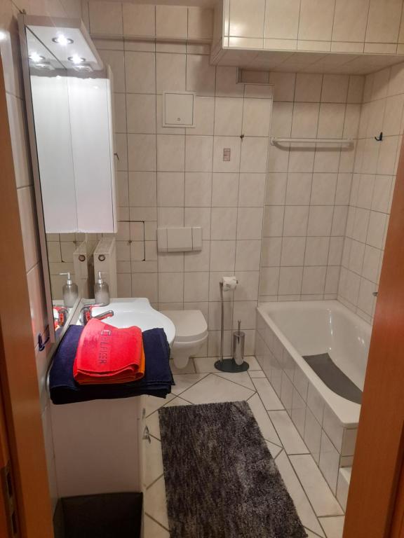 Koupelna v ubytování Souterrain Wohnung in Bensheim