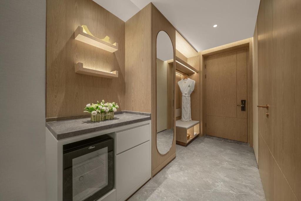 Kuchyň nebo kuchyňský kout v ubytování Holiday Inn Fu'an