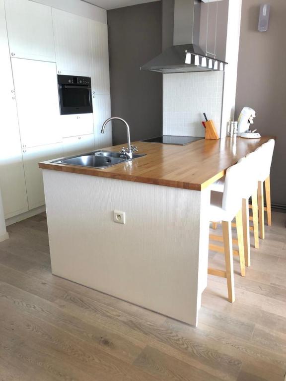 Kuchyň nebo kuchyňský kout v ubytování Oostduinkerke Apartments