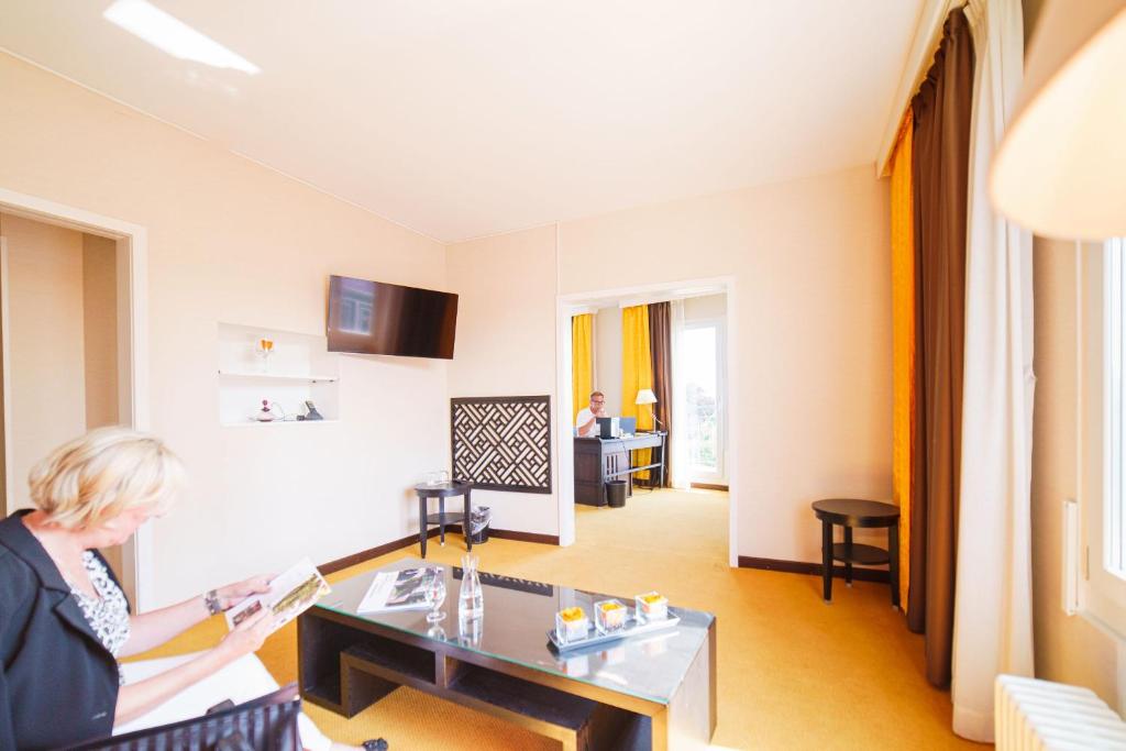TV a/nebo společenská místnost v ubytování Hotel Euler Basel