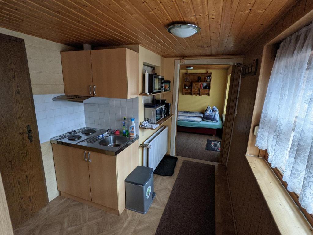 Kuchyň nebo kuchyňský kout v ubytování Pension Stepponat