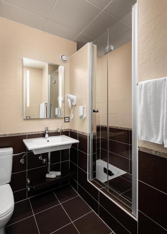 Koupelna v ubytování Hôtel des Alpes