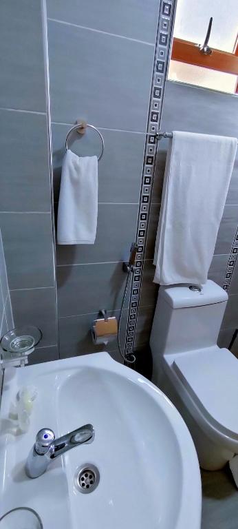 Koupelna v ubytování Hays Suites Hotel