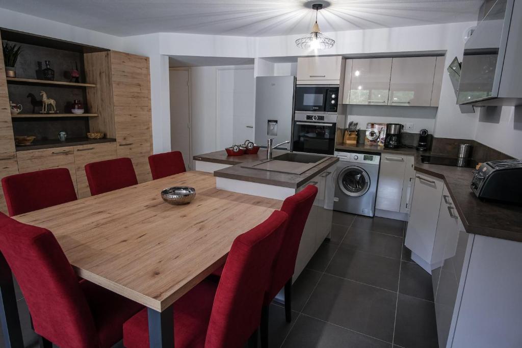 SUPERB apt with BALCONY in BRIANÇON的厨房或小厨房