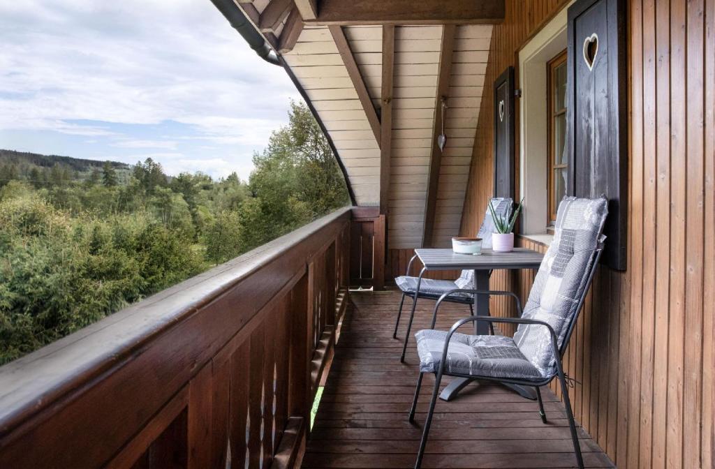 Balkón nebo terasa v ubytování Finkenhof