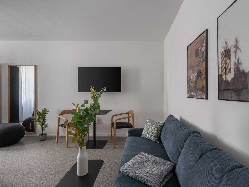 TV a/nebo společenská místnost v ubytování limehome Linz Friedrichstraße
