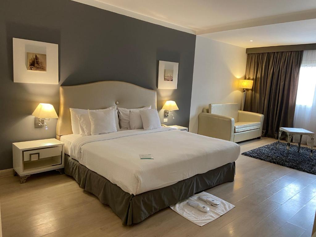 Postel nebo postele na pokoji v ubytování Barceló Cairo Pyramids