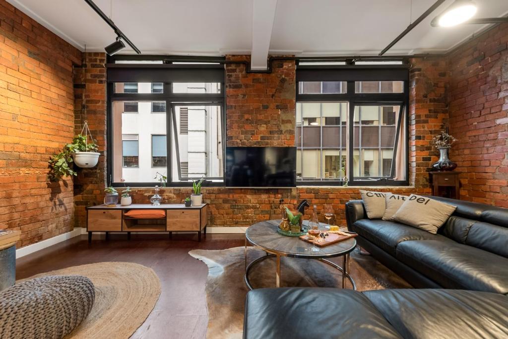 StayCentral - Heritage Warehouse Retreat Melbourne - Appartement De Deux Chambres