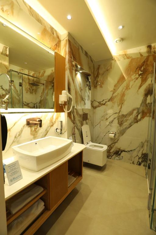 Koupelna v ubytování Hotel Blueivy Anand
