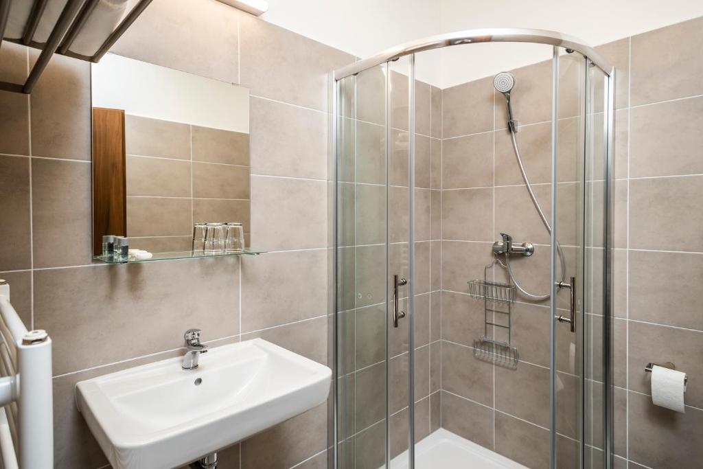 Koupelna v ubytování APARTMÁNY VILA LIBĚNA