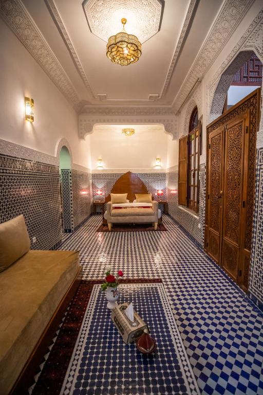 Posezení v ubytování Riad Dilar Fes & Spa