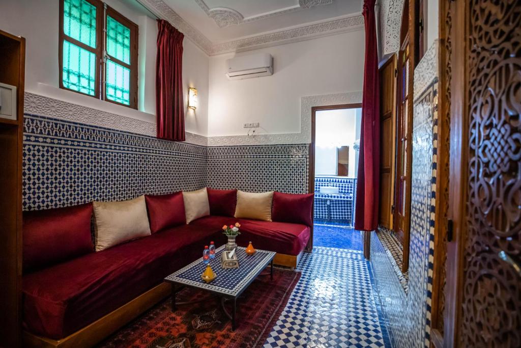 Posezení v ubytování Riad Dilar Fes & Spa